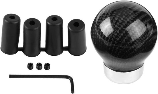 Pookknop Carbonfiber - Versnellingspookkop Stick - Auto Interieur Upgrade - Universele Pasvorm - 8-12mm - Zwart