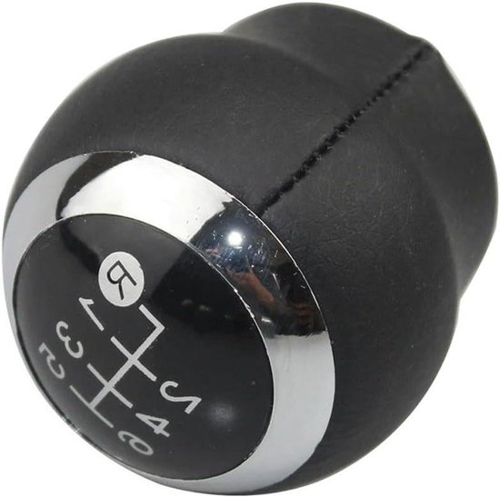 Pookknop Schakelpook - Versnellingspook Handbal - Auto Interieur - 5 6 Versnellingen - PU Leer - Zwart