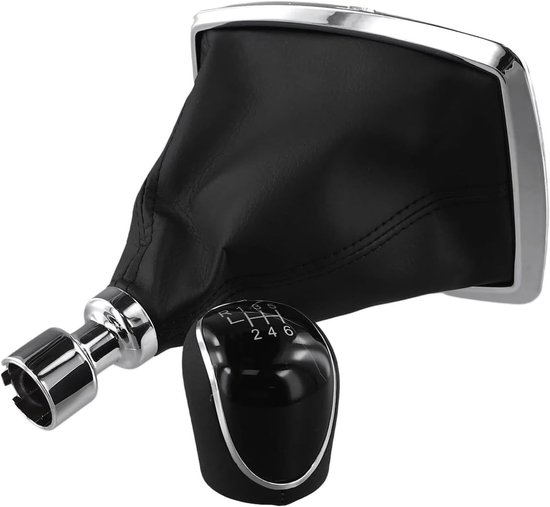 Pookknop Versnellingsbak - Schakelpookhoes - Auto Interieur Upgrade - 6 Versnellingen Design - 10x10 Millimeter - Zwart
