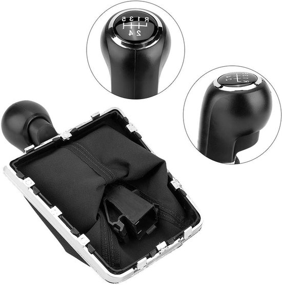 Pookknop Versnellingspook - Schakelknop Auto - Auto Interieur - Hoge Kwaliteit ABS - 5/6 Versnellingen - Zwart