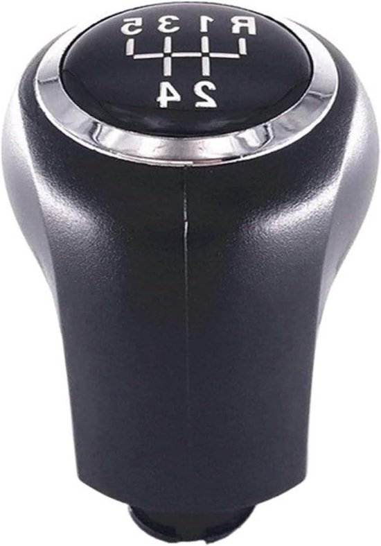 Pookknop Versnellingspook - Schakelknop Set - Auto Interieur - Ergonomisch PU Leder - 5-speed - Zwart Chroom