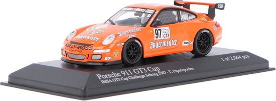 Porsche 911 GT3 Cup (997) Minichamps Modelauto 1:43 2007 Tom Papadopoulos Kelly-Moss Racing van Porsche