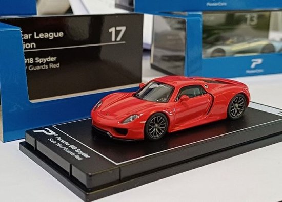 Porsche 918 Spyder rood 1-64 Hypercar League Collection Postercars Die-cast van Porsche
