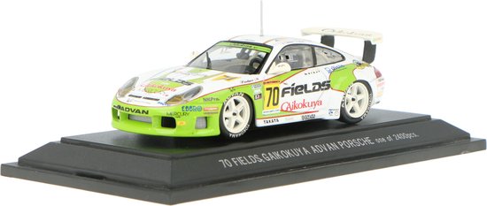 Porsche 996 GT3-RS Ebbro Modelauto 1:43 2004 Yoshimi Ishibashi / Hiromi Kozono Fields Gaikokuya van Porsche