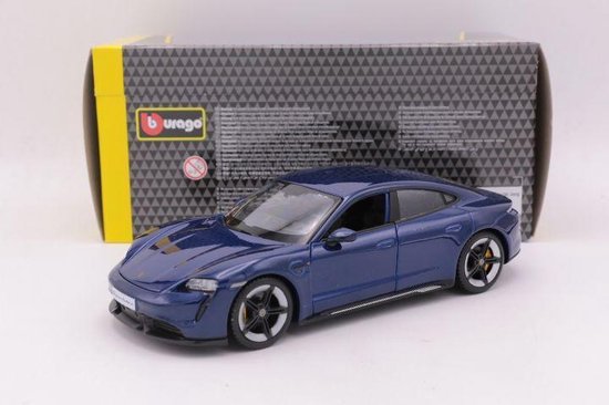 Porsche Taycan Turbo S Blue 1:24 Bburago van Merkloos