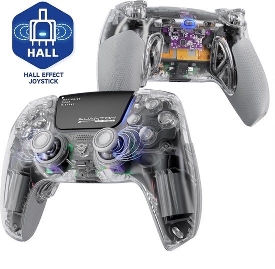 Pro Controller Draadloos voor PS5, PC en Mobiel met Hall Effect Sticks en Instelbare Triggers