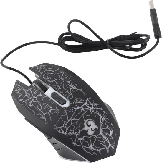 Professionele Bedrade Gaming Muis met 6 Knoppen, Ergonomisch Ontwerp, LED Verlichting en DPI Instellingen voor PC Gaming