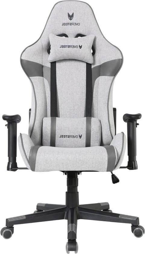 Professionele Gamestoel - Comfortabele Stoel - Langdurig Zitten - Ademende Stof - Tot 120 kg - Grijs