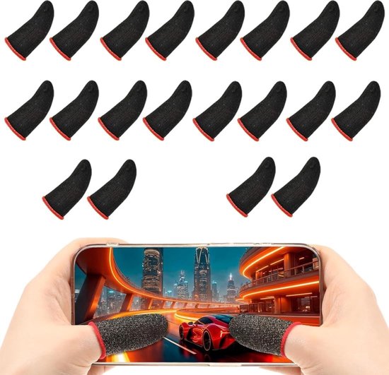 Professionele Vingerbeschermers voor Mobiele Games - 20 Stuks, Antislip en Zweetbestendig, Hoge Gevoeligheid voor Touchscreens en Beweegbare Duimen