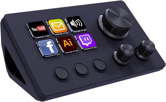 Programmeerbare Stream Deck met LCD Knoppen en Draaiknoppen voor Streaming & Gaming (OBS, Twitch) van Merkloos