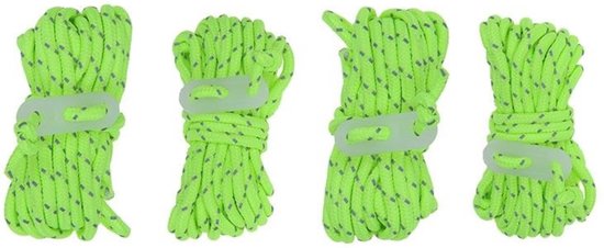 ProPlus Scheerlijn - Glow in The Dark Scheerlijnspanners - Ø 4mm x 4 meter - 4 stuks van ProPlus