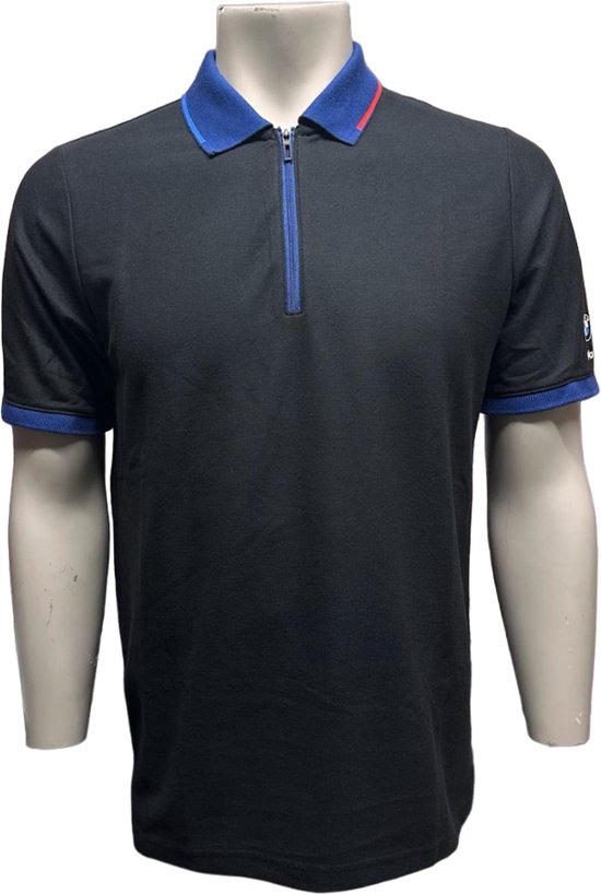 Puma - BMW MMS zip polo - Polo - Manen - Zwart/Blauw/Wit - Maat L van PUMA.