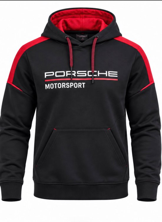 Puma Porsche Essential Hoodie LS, heren, zwart-rood, maat M van PUMA.