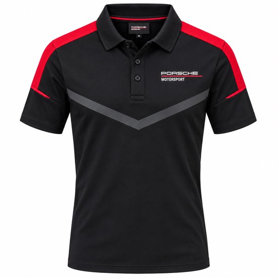Puma Porsche Polo SS, heren, zwart-rood, maat S