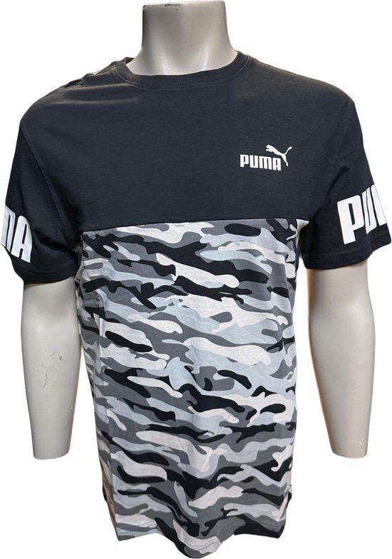 Puma - Power cammo Tee - Shirt - Mannen - Zwart/Wit - Maat S