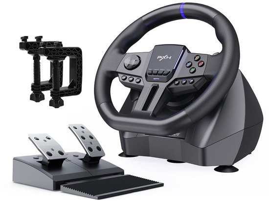 PXN - V900 Gen 2 - Race Stuur - Met Pedalen & Flippers - 270 / 900° - Game Stuur - Geschikt voor PS4 - PC - PS3 - Switch - Xbox X/S Series van PXN