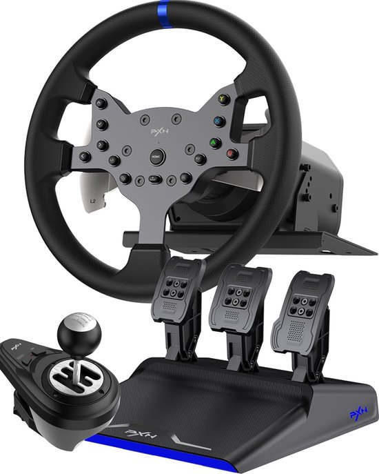 PXN - V99 - High end Race Stuur - Met Pedalen en Shifter - Force Feedback - Game Stuur - Geschikt voor PS4 - Xbox One - PC - Xbox Series X|S - PS3 - Nintendo Switch - Met App van PXN