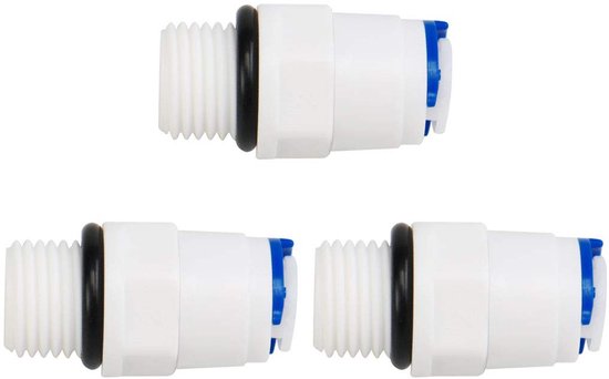 Quick Coupling Water Purifier Tube Coupling Push to Connectors Water Hose Gasket for RO System Reverse Osmosis Straight Tube 1/4" BSP Male -1/4" OD van quick