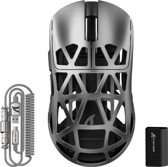 R2PRO 45g SUPERLIGHT muis van magnesiumlegering, PixArt PAW3950-sensor, 42000DPI, 8000Hz draadloze polling-snelheid, 2,2G/BT/bedrade gamingmuis, programmeerbare muizen met opgerolde kabel