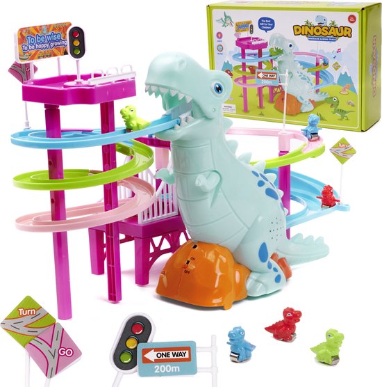 Race Dinosaurus Met Sporen - Licht en Geluid van Toi-Toys.