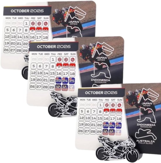 Race Kalender - Motorsport Planner - Evenementen Bijhouden - Met Standaard - 18x14 cm
