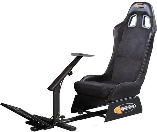 Race Stoel - Gaming Stoel Speelstoel - Racen Simuleren - Alcantara Bekleding - 130 x 50 x 98 cm - Zwart