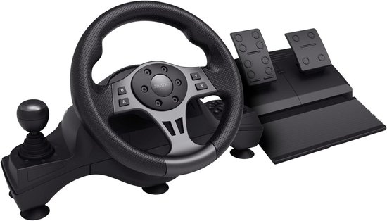 Race Stuur - Gaming Stuur - Simulatie Games - 900 Graden Rotatie - 28 x 43 x 21 cm - Zwart