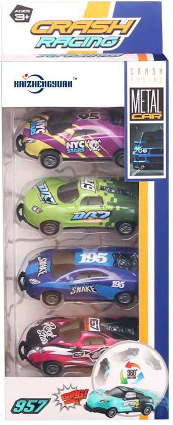 Raceauto Backflip Pull Back Set - 4st. van Merkloos