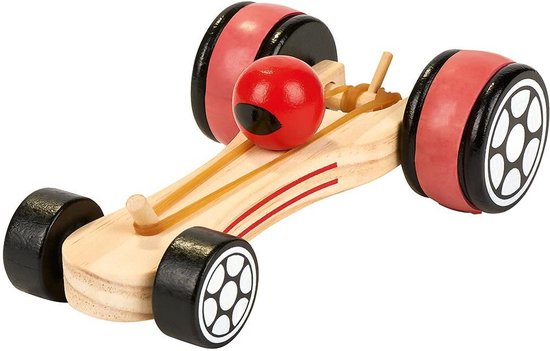 Raceauto met elastiek auto van Merkloos