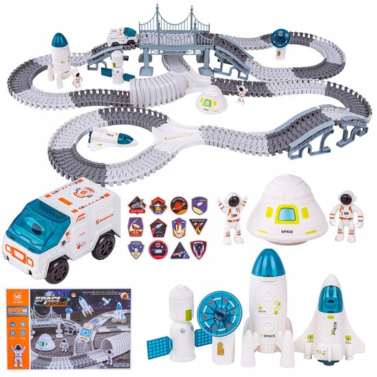 Racebaan Ruimtestation met Raket - 332 Delen van Sluban