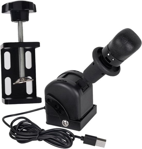 Racegame Handrem - Simulator Handrem USB - Truck Simulatie Spelen - Verstelbare Hoek - 125x60x135mm - Zwart
