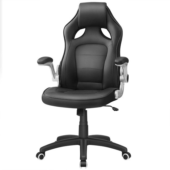 Racing stoel bureaustoel gaming stoel managersstoel PUGroot Zwart - Ergonomisch ontwerp - Comfortabele zitting Gaming chair van PUGroot