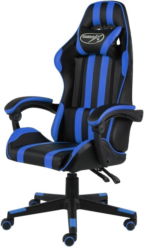 Racing Stoel - Gaming Stoel - Comfortabel Werken - Verstelbare Rugleuning - 62 x 69 x 130 cm - Zwart Blauw