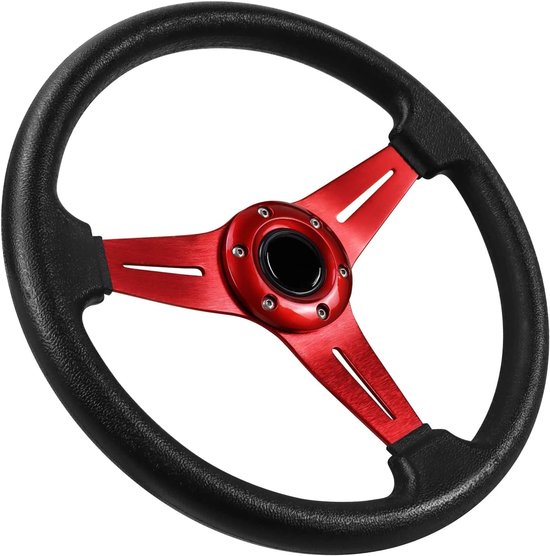 Racing Stuurwiel - Rood - 13.6 inch - Vinyl Leer met Aluminiumlegering - Voor Auto Simulatie en Motorsport