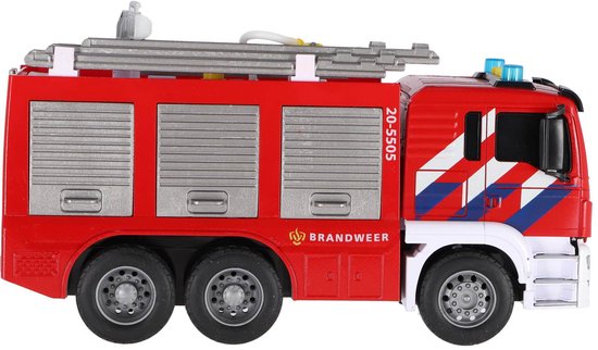Rapid Wheels brandweerauto speelgoed met licht en geluid - multicolor. van Merkloos