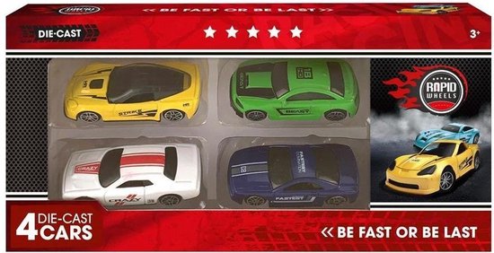 Rapid Wheels Die-Cast Auto's 4 Stuks van Rapid Wheels