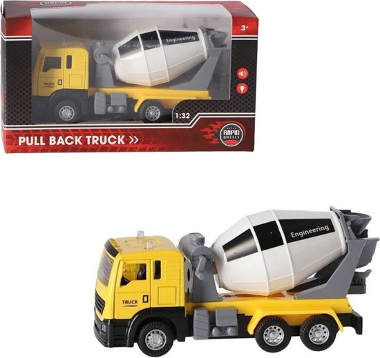 Rapid Wheels Die-Cast Pull-Back Cementwagen + Licht En Geluid 1:32 van Toi-Toys.