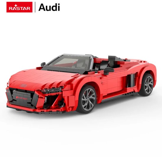 Rastar Audi R8 Spyder 1:14 - Bouwdoos 93800 - Rood - Licensed by Audi AG van Merkloos