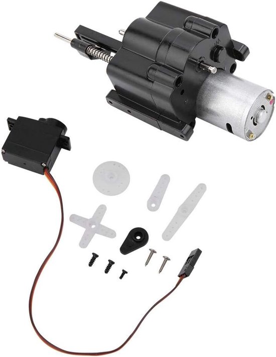 RC Auto Versnellingsbak - Schakel Servo Upgrade - RC Auto Tuning - Sturdy Metal Construction - 1/16 Schaal - Zwart