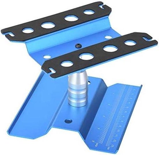 RC Auto Werkstand - Reparatieplatform RC Auto - RC Auto Onderhoud - Draaibare Werkhoogte - 140mm Lengte - Blauw