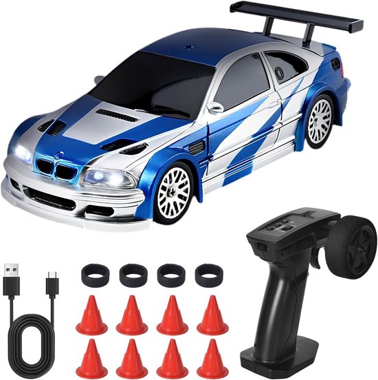 RC Drift Auto met Afstandsbediening - Mini Raceauto met Verwisselbare Banden