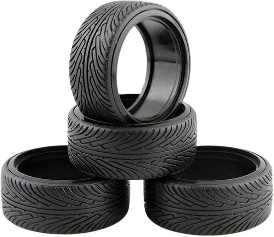 RC Drift Banden - Kunststof Banden - Drift Auto - Hoge Grip - 63mm Diameter - Zwart van Merkloos