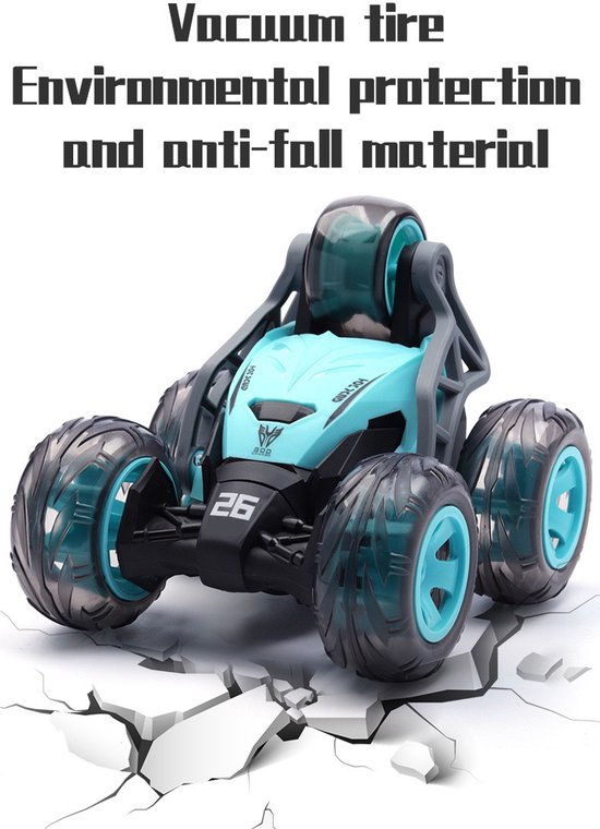 RC Stunt Car with 360° Rotation – Double-sided Driving, Flip Stunts & Remote Control – Indoor & Outdoor Toy Car – Rechargeable van Merkloos