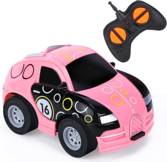 RC Voertuigen - Rc voor Buiten - Bestuurbare Auto - Afstandsbestuurbare Auto - Leuke roze mini RC auto met verlichting - RC speelgoedauto voor kinderen van 3-6 jaar - Ideaal verjaardagscadeau - Roze van Merkloos