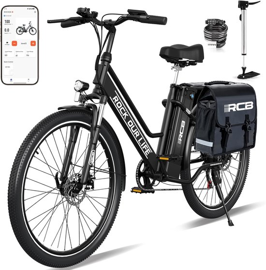 RCB Elektrische Fiets RK8S | 26 Inch | 250W Motor | 7 Versnellingen | Zwart van RCB
