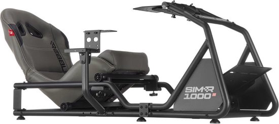 REBBLERS® SIMR 1000T – Sim Racing Cockpit met TV Houder – F1/GT/Rally - Grijze stoel. van Rebblers
