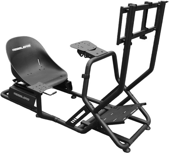 REBBLERS® SIMR 300 Kart Racing Cockpit + Gearshift Holder + Monitor Mount - Kart Racestoel - Volledig Verstelbaar - Zwart van Merkloos