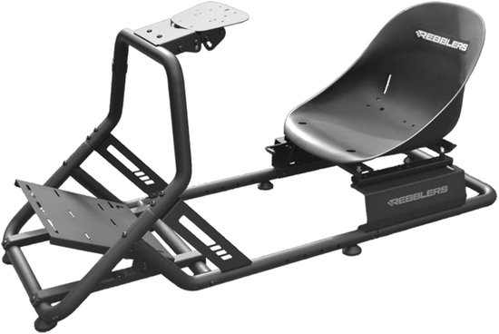 REBBLERS® SIMR 300 Kart Racing Cockpit - Kart Racestoel - Volledig Verstelbaar - Zwart van Merkloos