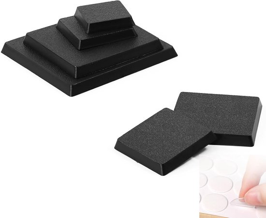 Rechthoek Vierkante Bases Gemengde Grootte Plastic Zwart voor Tafelspel Wargames voor Miniatuur Wargame (30 stks rechthoek)