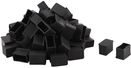Rectangulaire meubelstoel tafel poot voetbeschermers 15 x 30mm 60 stuks zwart